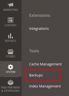 Backup via Admin Panel