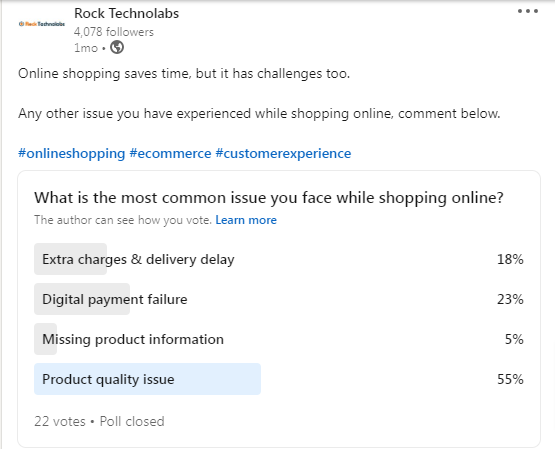 most common issues customers facing while shopping online poll