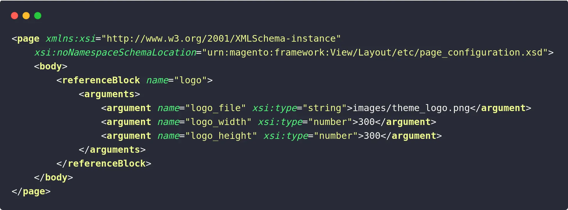 Declaring Theme Logo Post XML